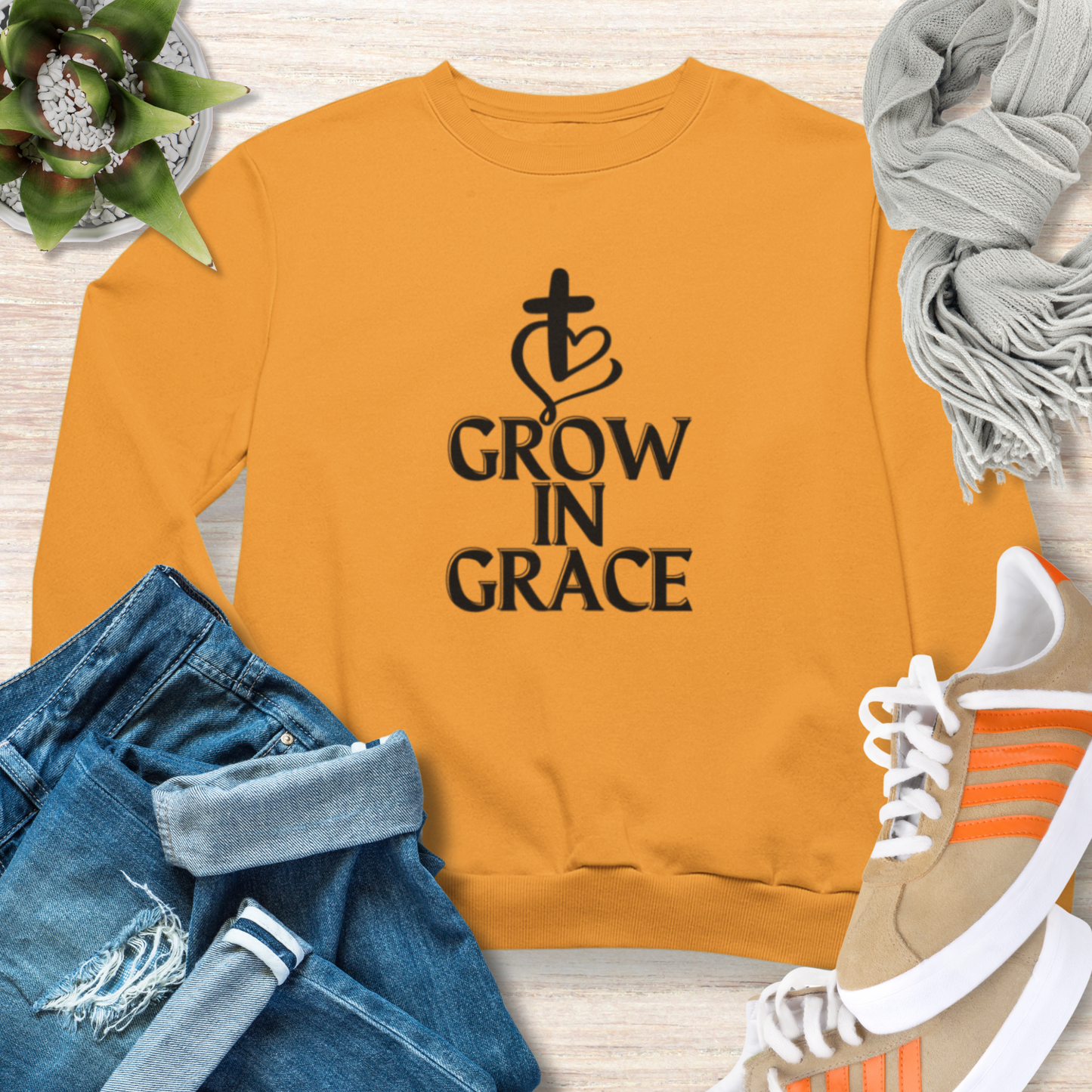 Grow In Grace Christian Sweatshirt