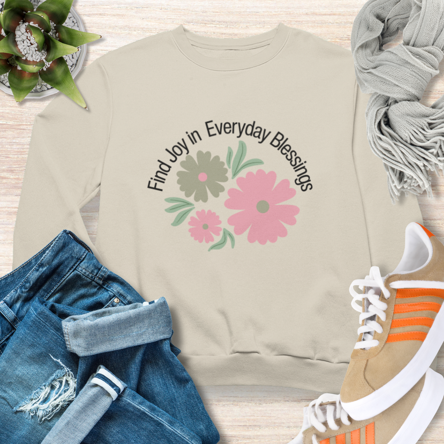 Find Joy in Everyday Blessing Christian Sweatshirt