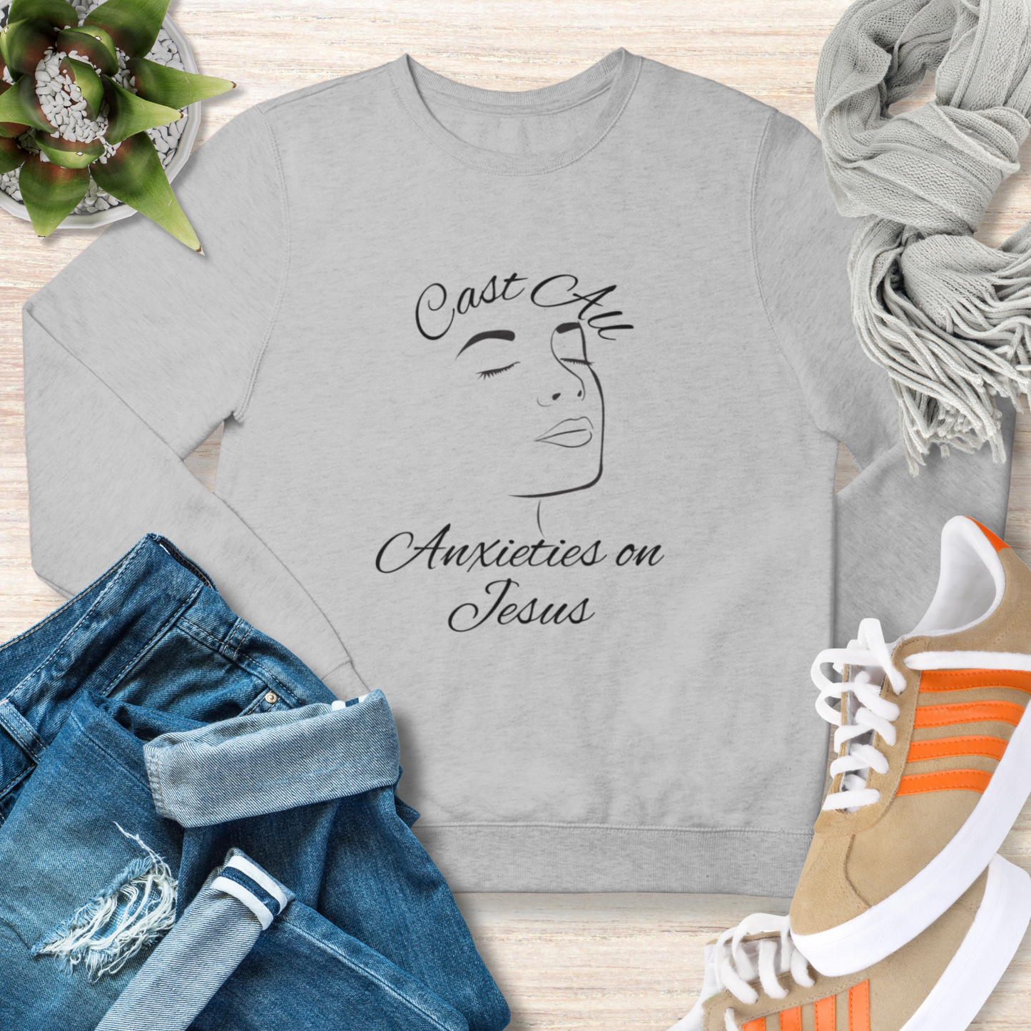 Cast All Your Anxieties Christian Sweatshirt