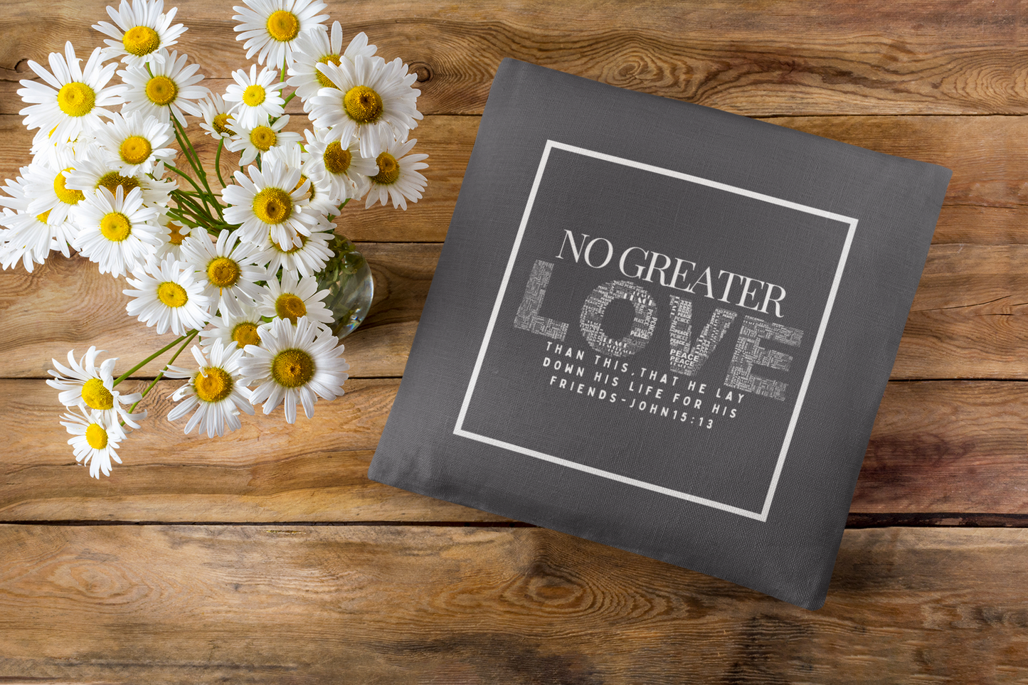 No Greater Love Christian Throw Pillow