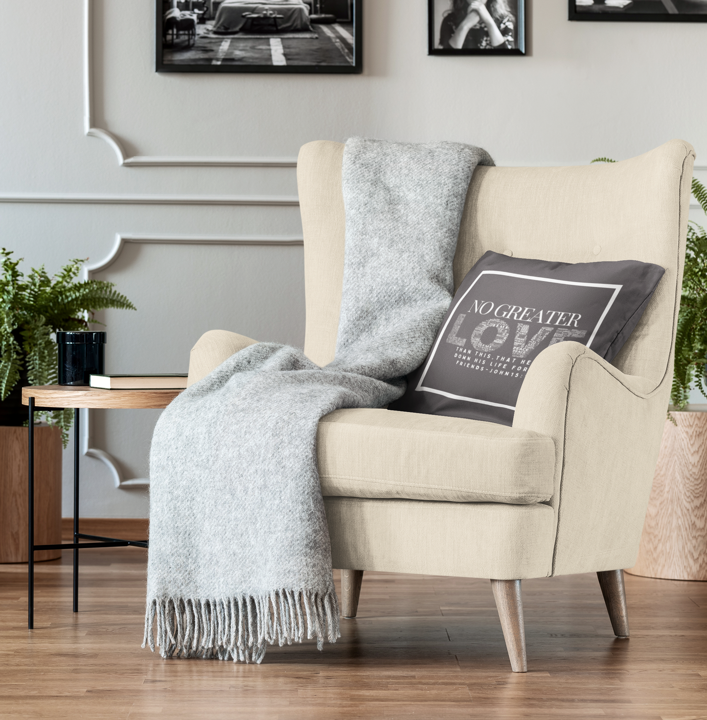 No Greater Love Christian Throw Pillow