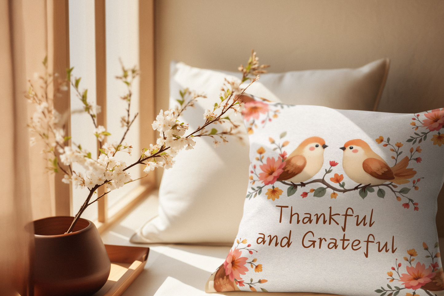 Thankful for His Grace Christian Pillow