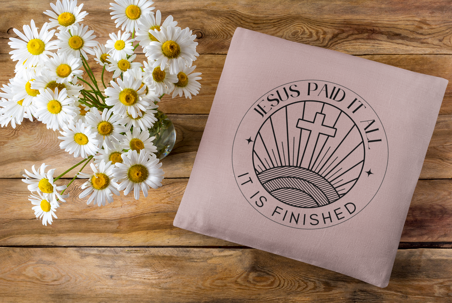 Jesus Paid It All Minimalist Christian Throw Pillow