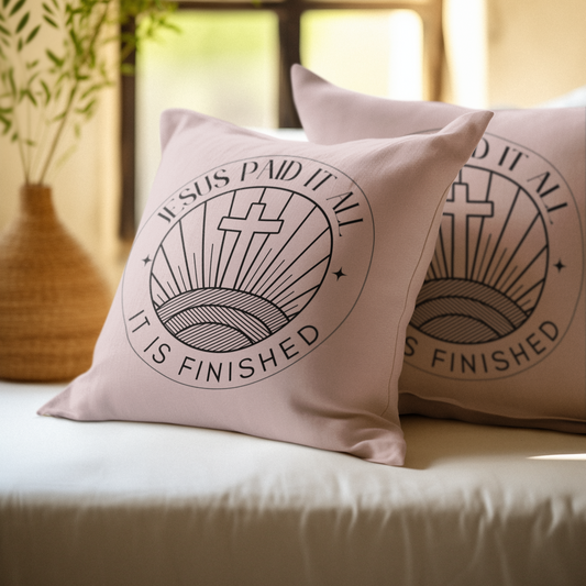 Jesus Paid It All Minimalist Christian Throw Pillow