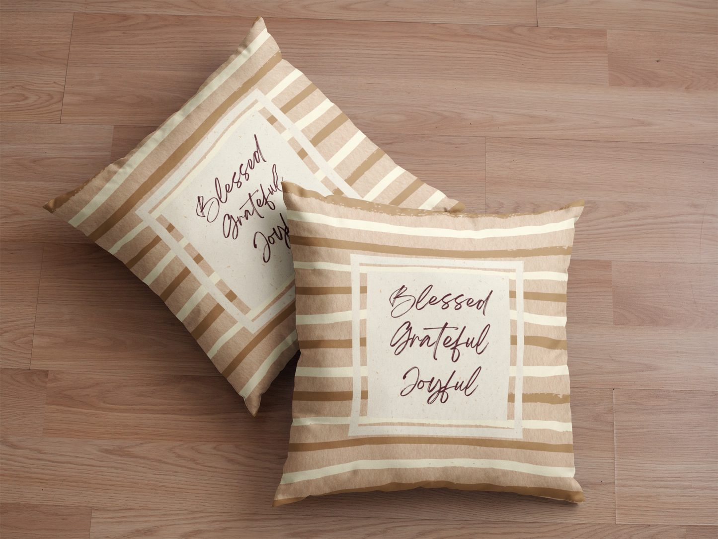 Blessed Grateful Joyful Christian Inspirational Pillow
