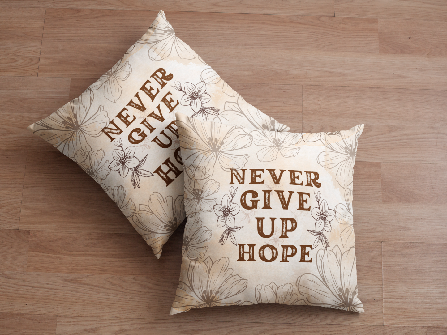 Never Give Up Hope Christian Decorative Home Decor Pillow