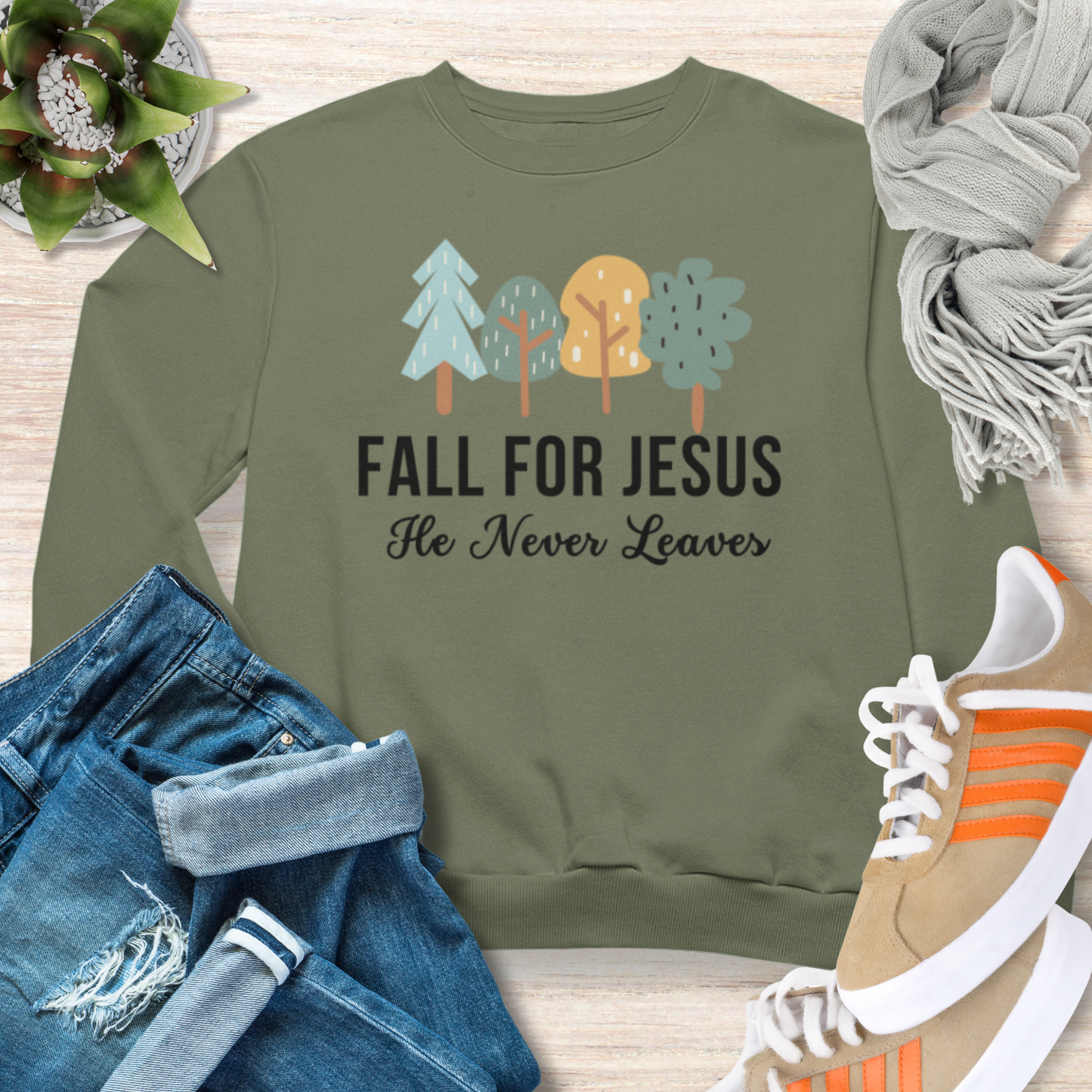 Fall For Jesus Christian Sweatshirt