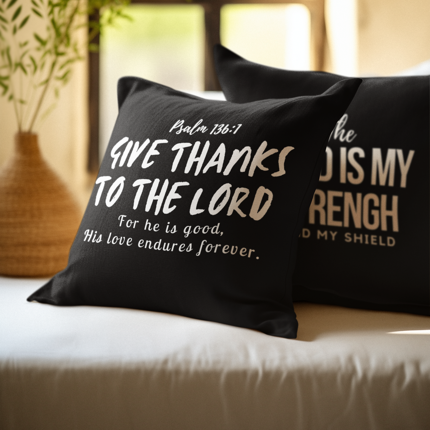 Give Thanks to the Lord Christian Throw Pillow