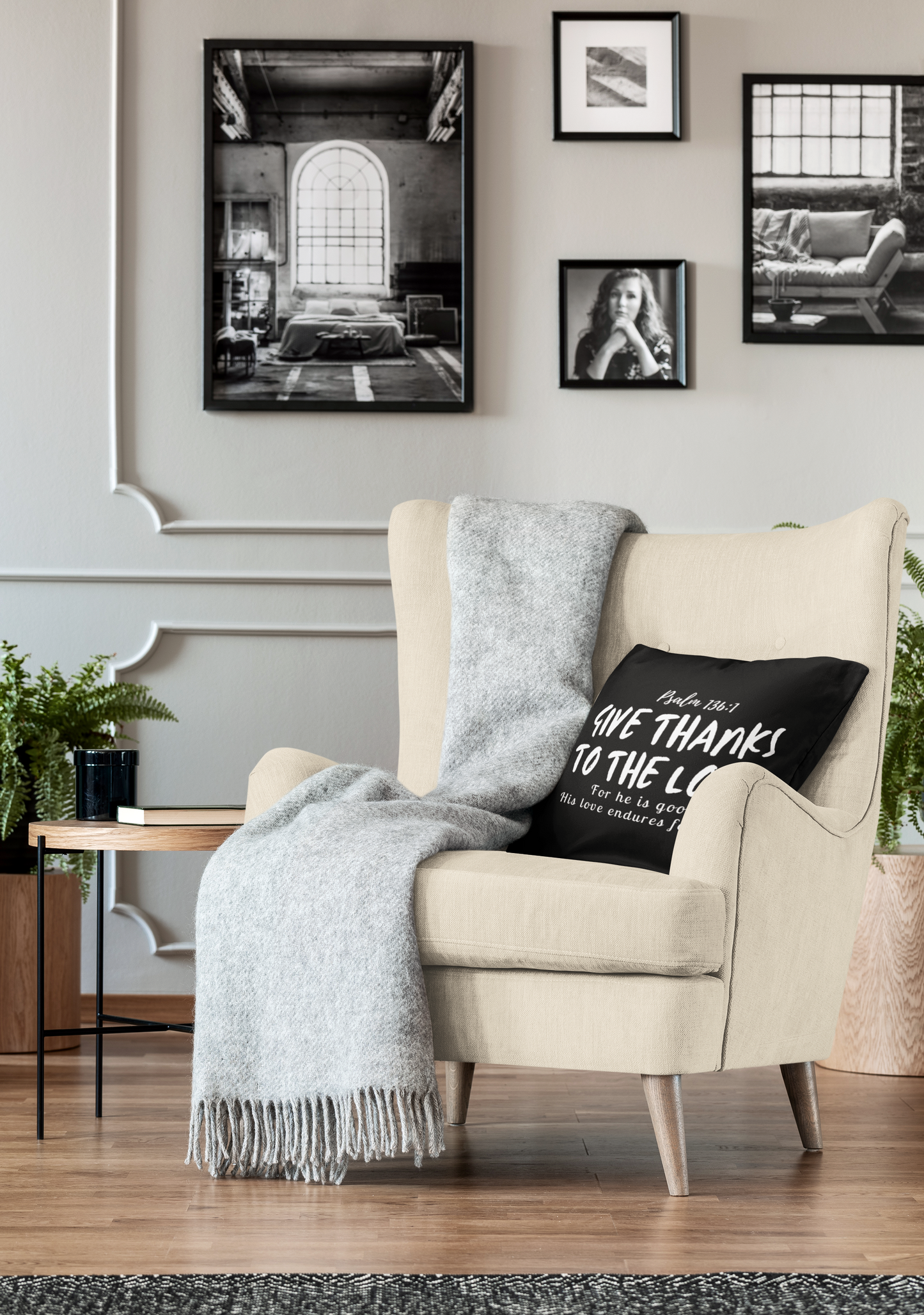 Give Thanks to the Lord Christian Throw Pillow