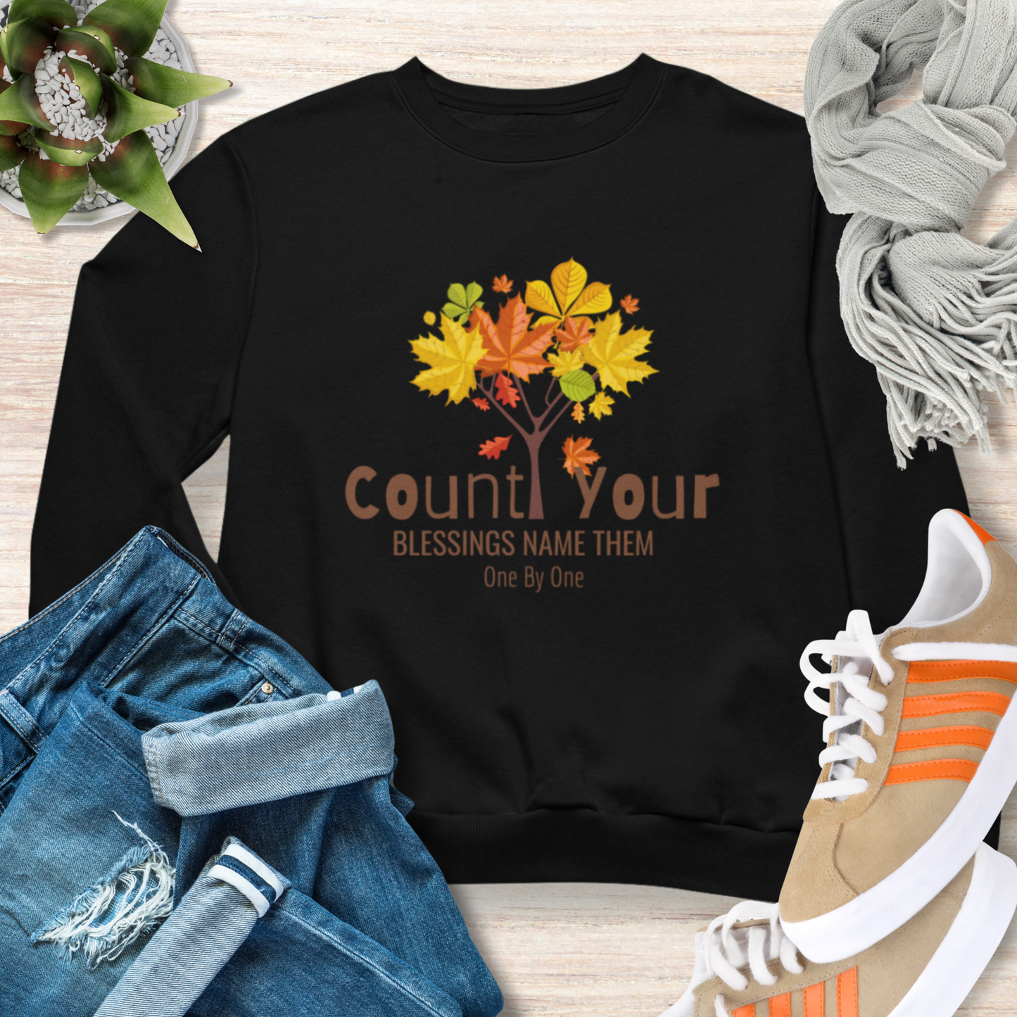 Count Your Blessings Name Them One by One Christian Sweatshirt