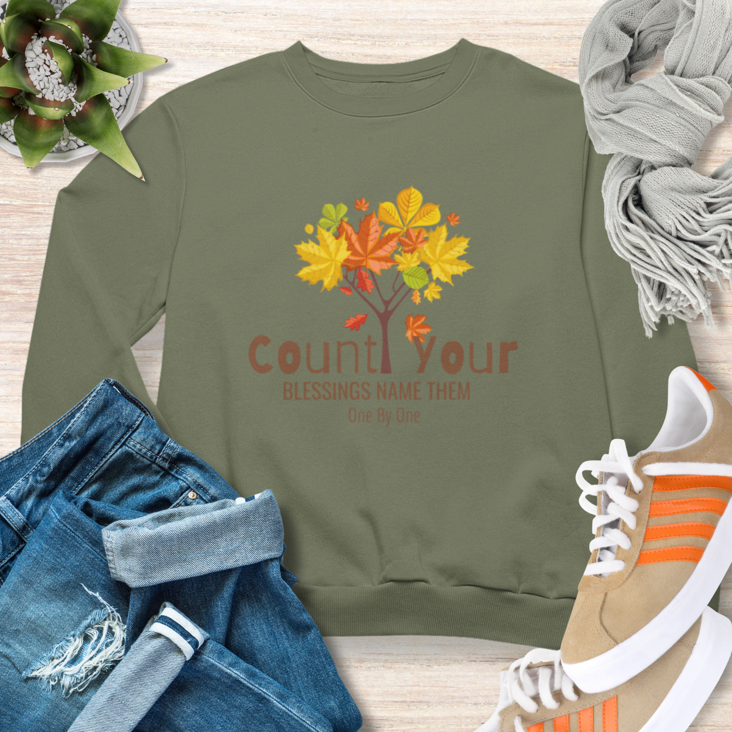 Count Your Blessings Name Them One by One Christian Sweatshirt