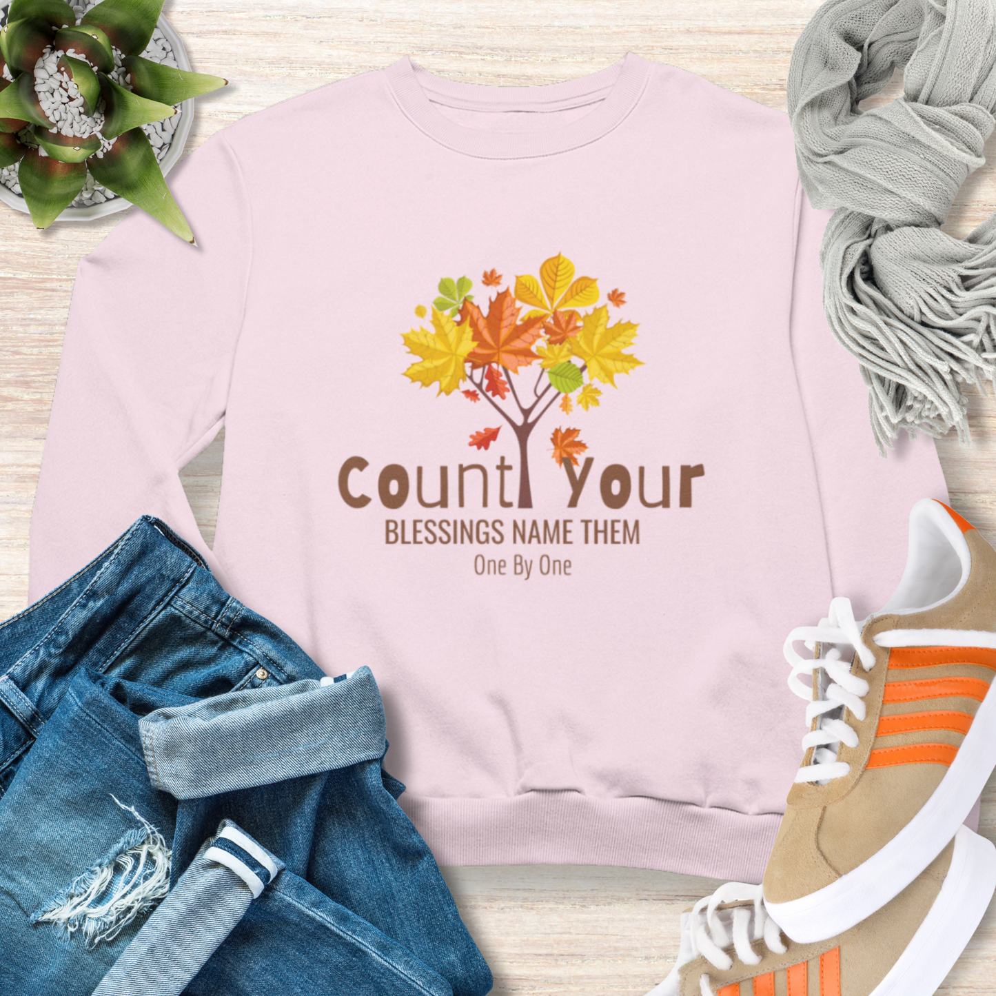 Count Your Blessings Name Them One by One Christian Sweatshirt
