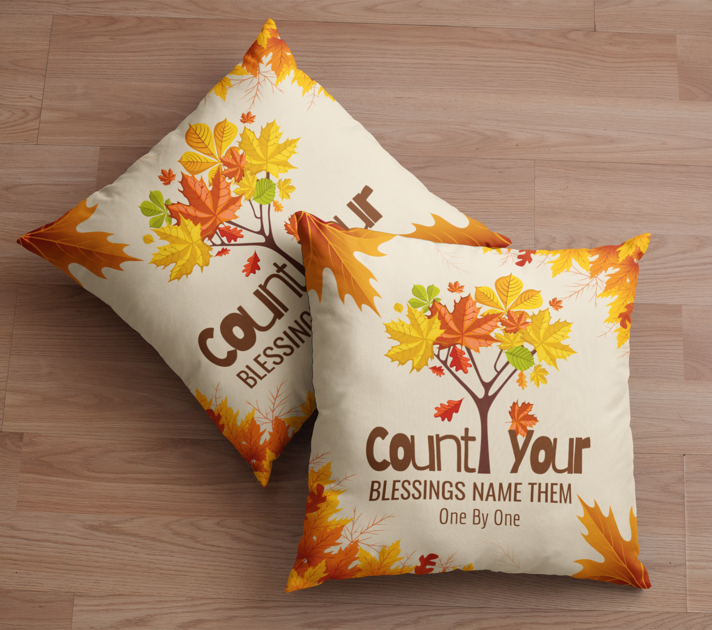 Count Your Blessings Thanksgiving Christian Pillow