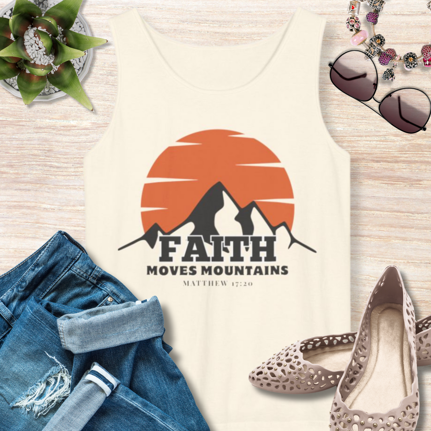 Faith Moves Mountains Christian Tank Top