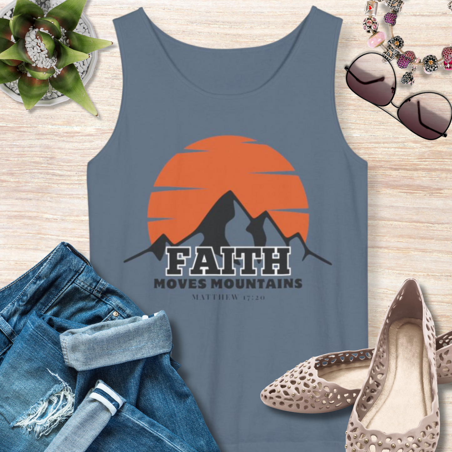 Faith Moves Mountains Christian Tank Top