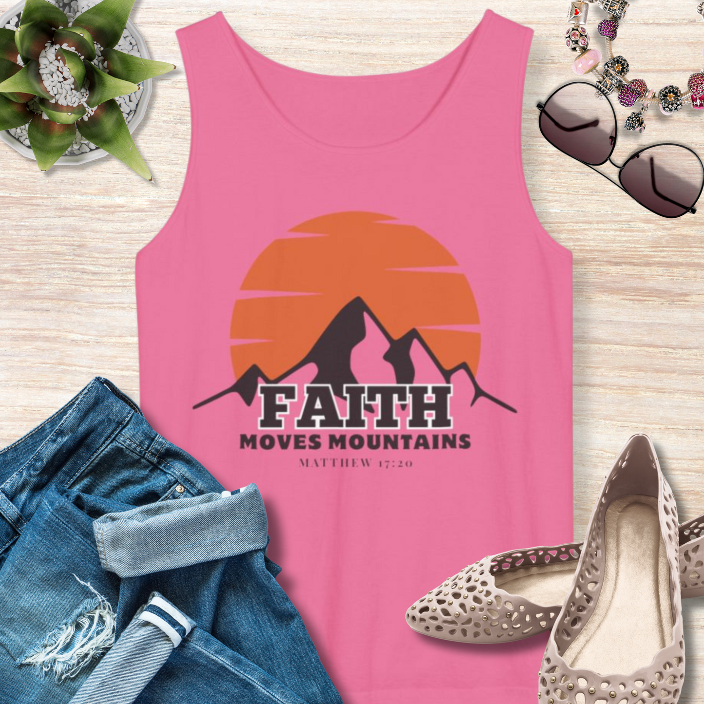 Faith Moves Mountains Christian Tank Top