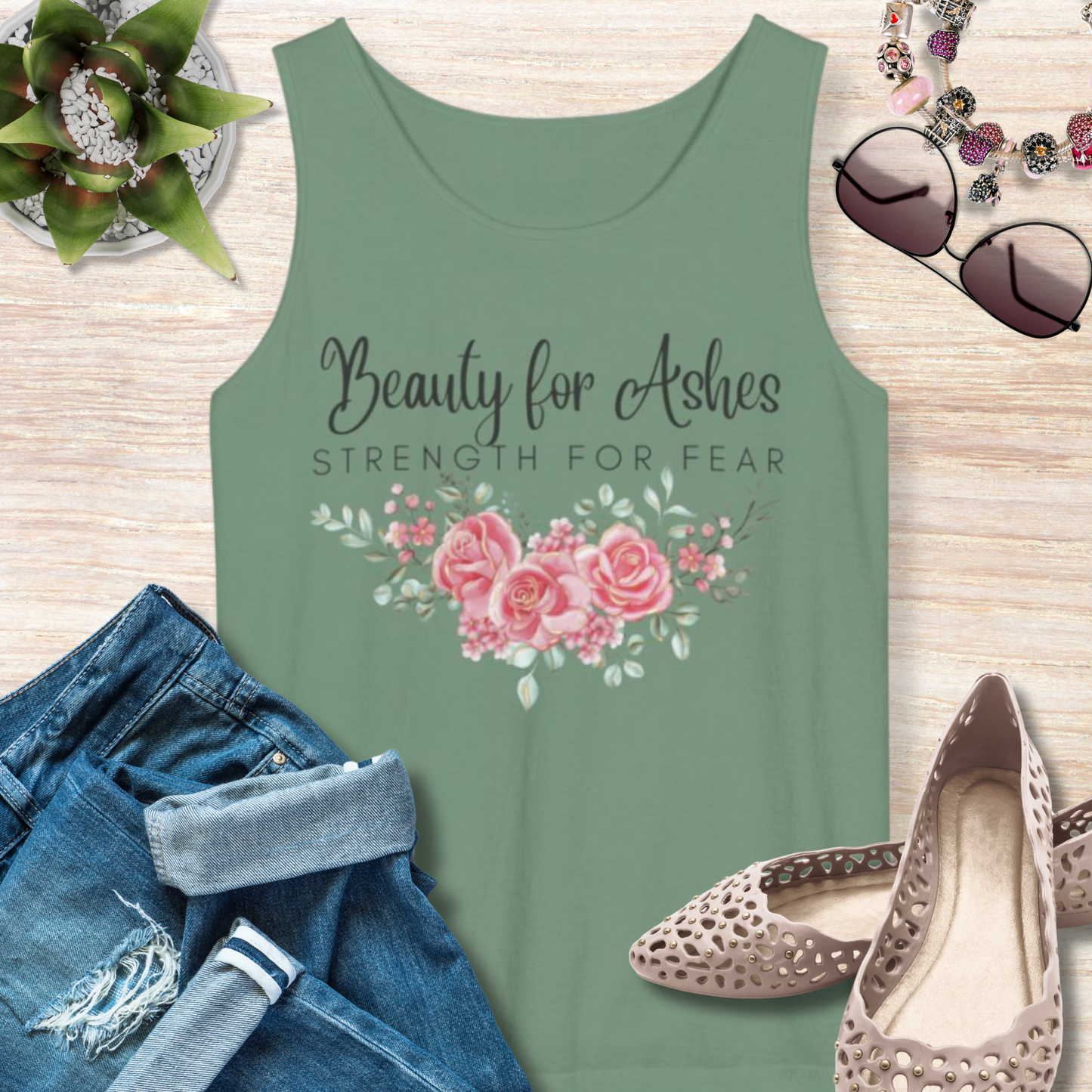 Beauty for Ashes Christian Tank Top