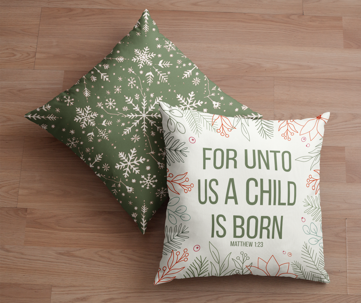 A Child Is Born Christian Christmas Pillow Holiday Home Decor Throw Pillow