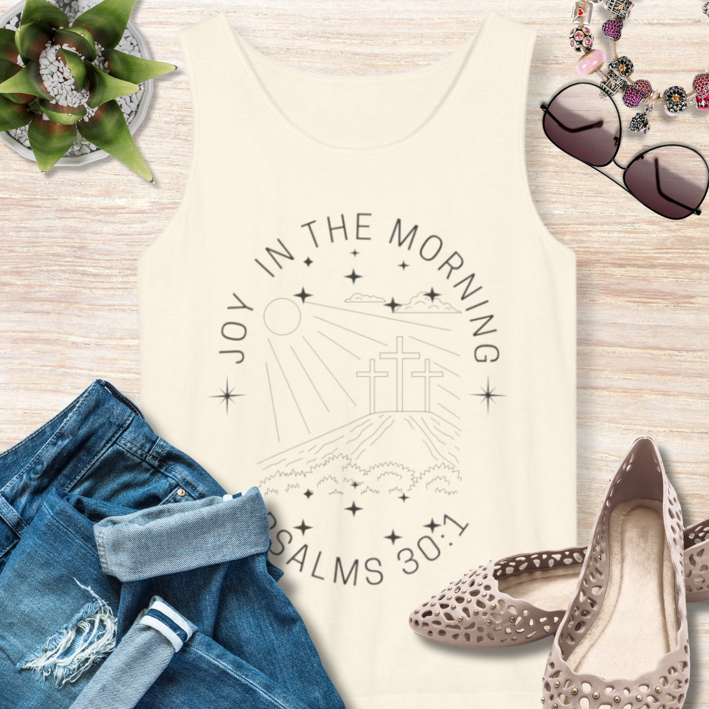 Joy Comes in the Morning Christian Tank Top