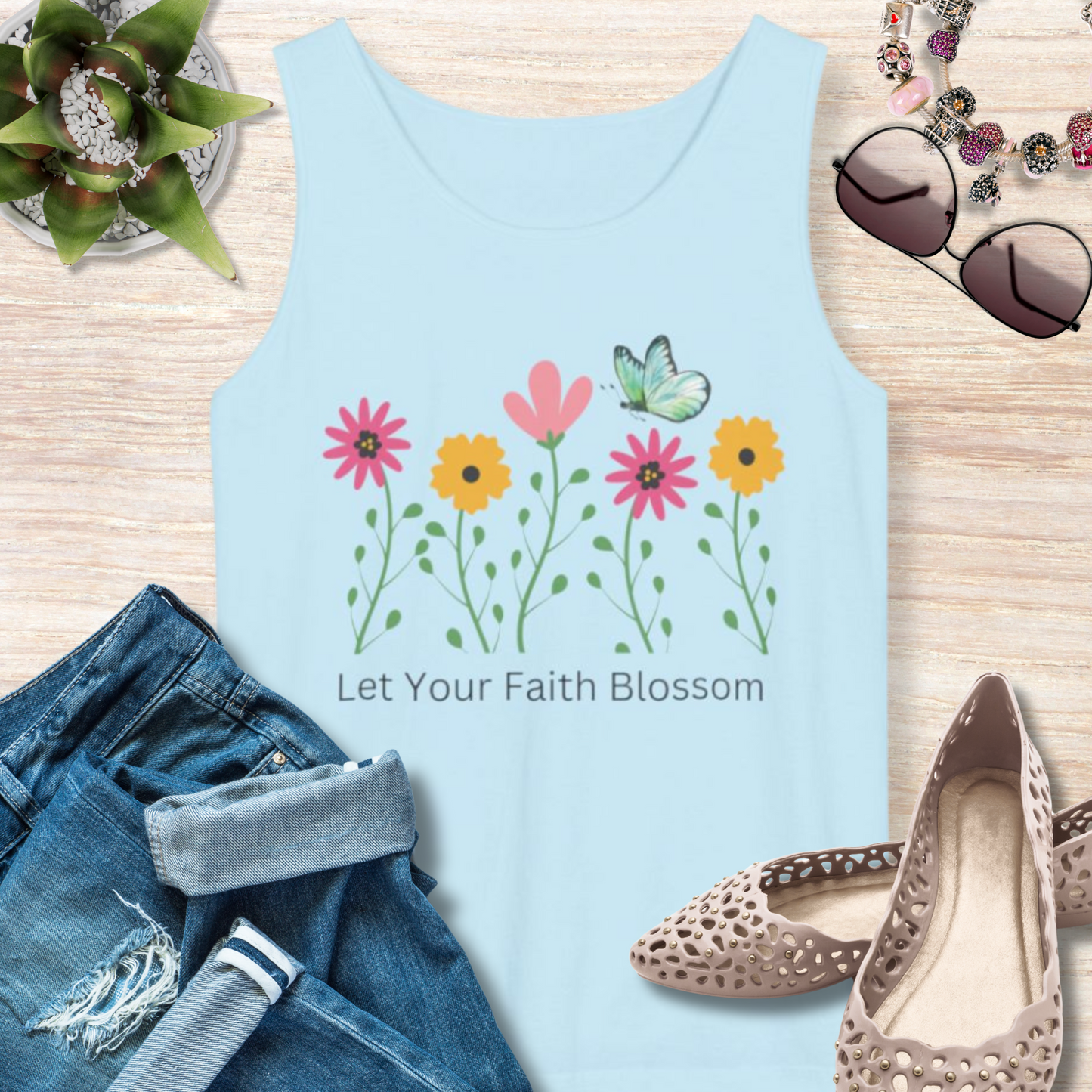 Let Your Faith Blossom Christian Tank Top