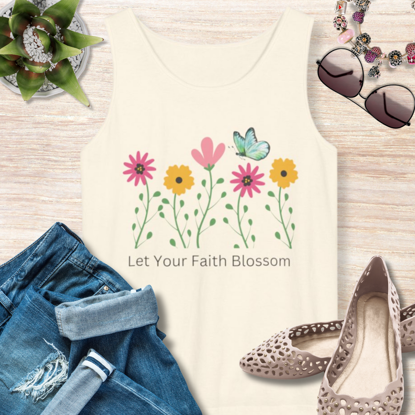 Let Your Faith Blossom Christian Tank Top