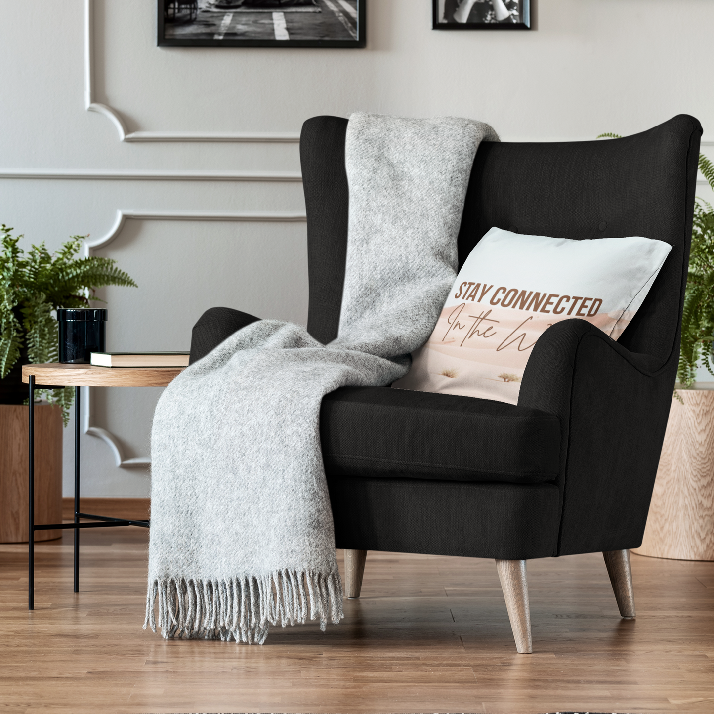 Stay Connected in the Word Christian Throw Pillow