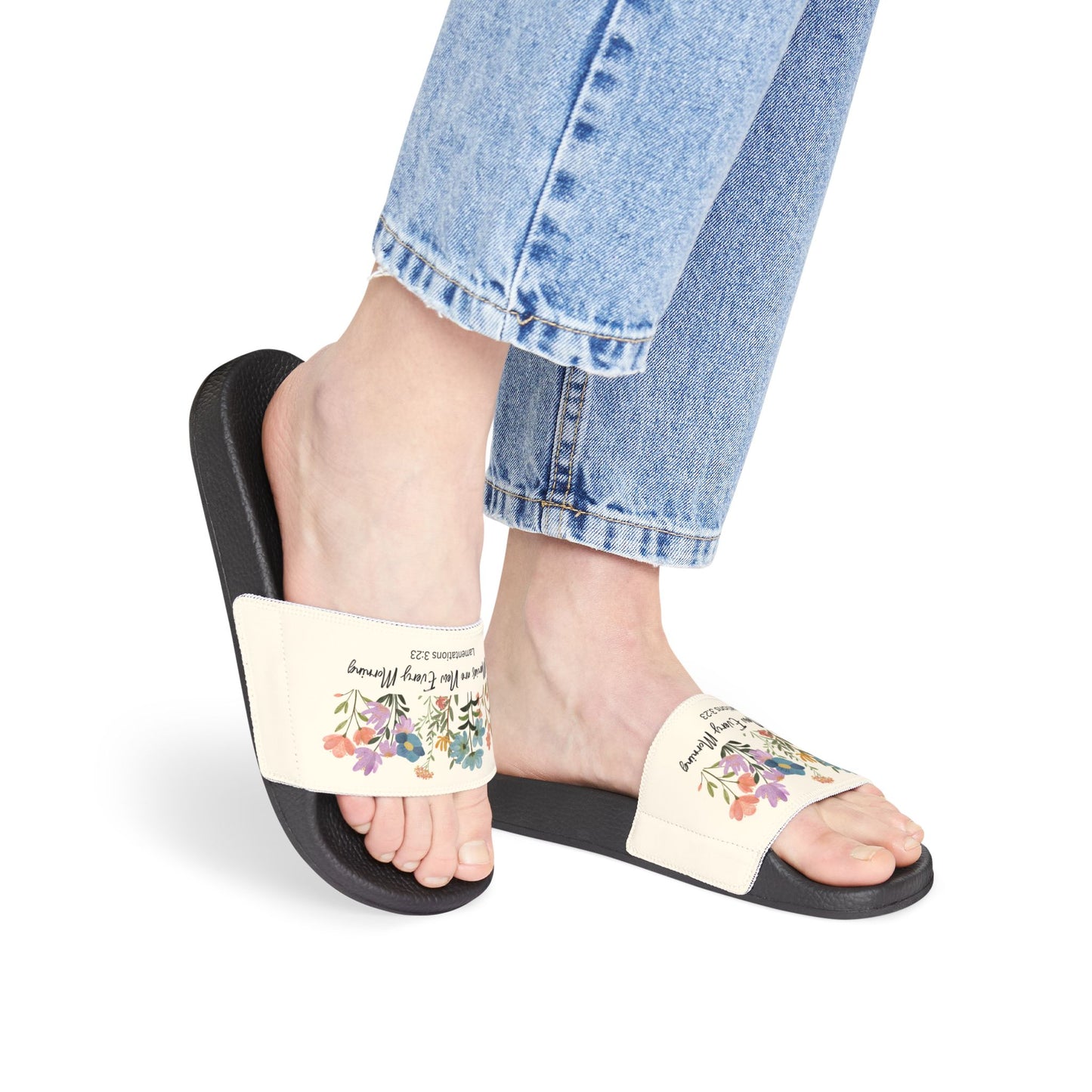 His Mercies are New Every Morning Christian Women's Removable Strap Sandals