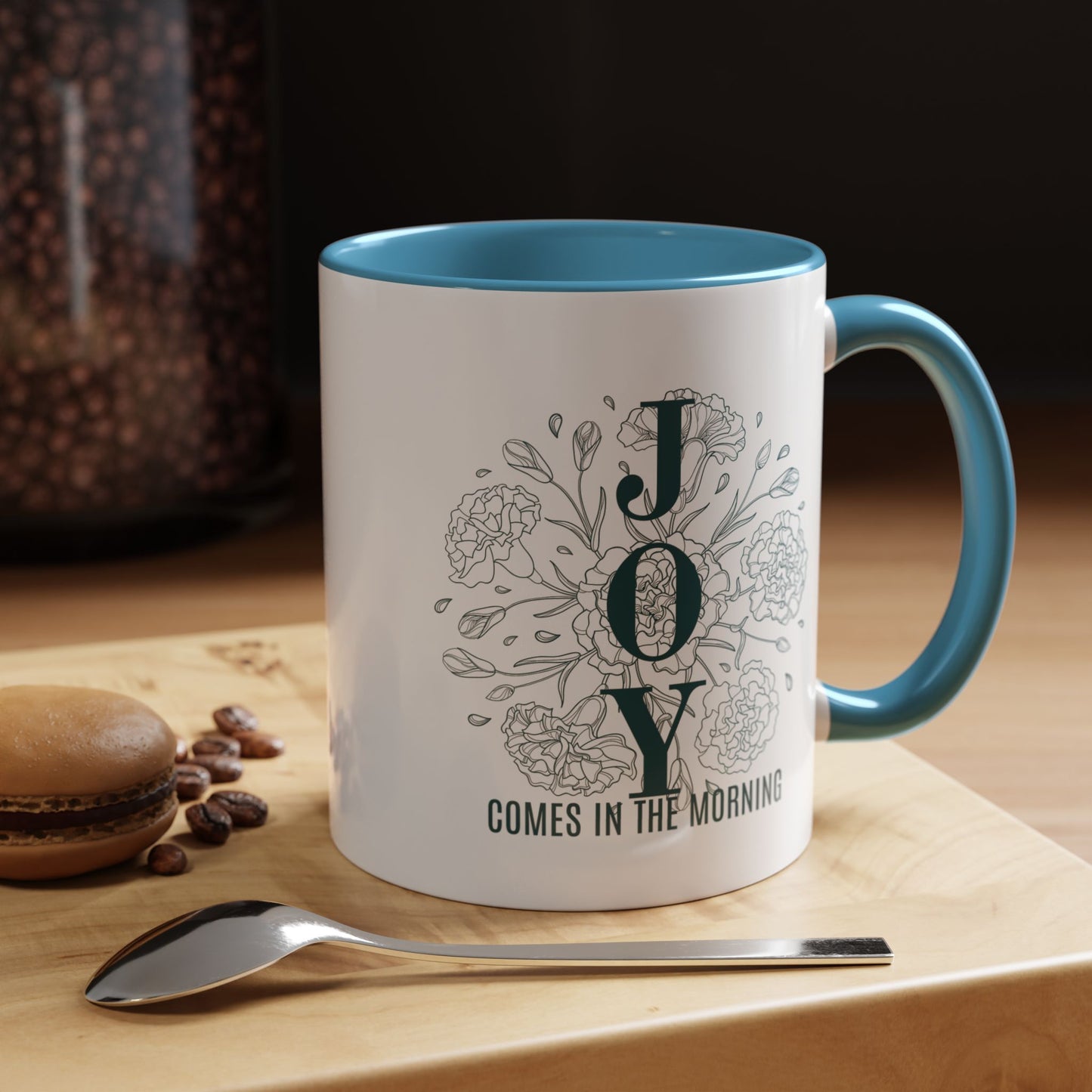 Joy In the Morning Christian coffee mug