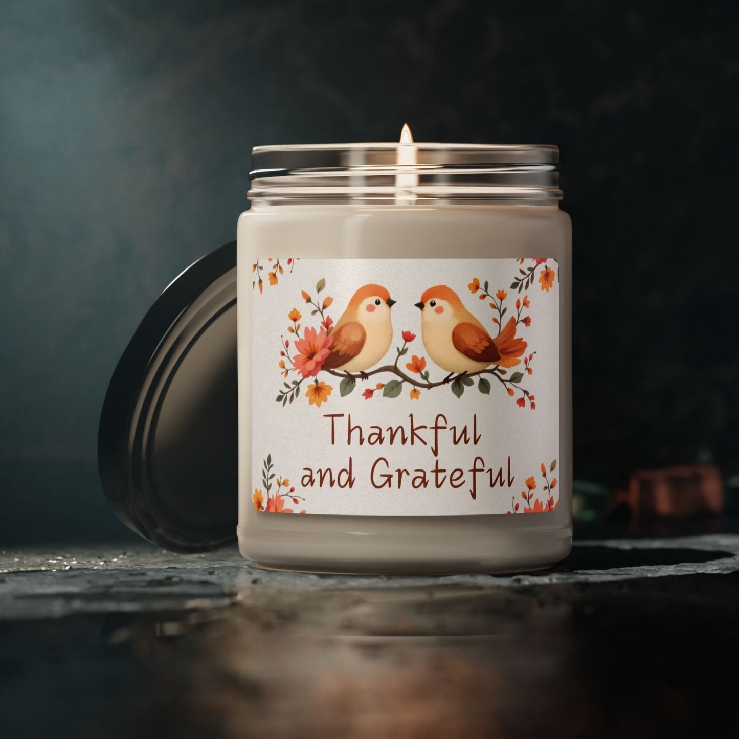 Thankful and Grateful Christian Candle