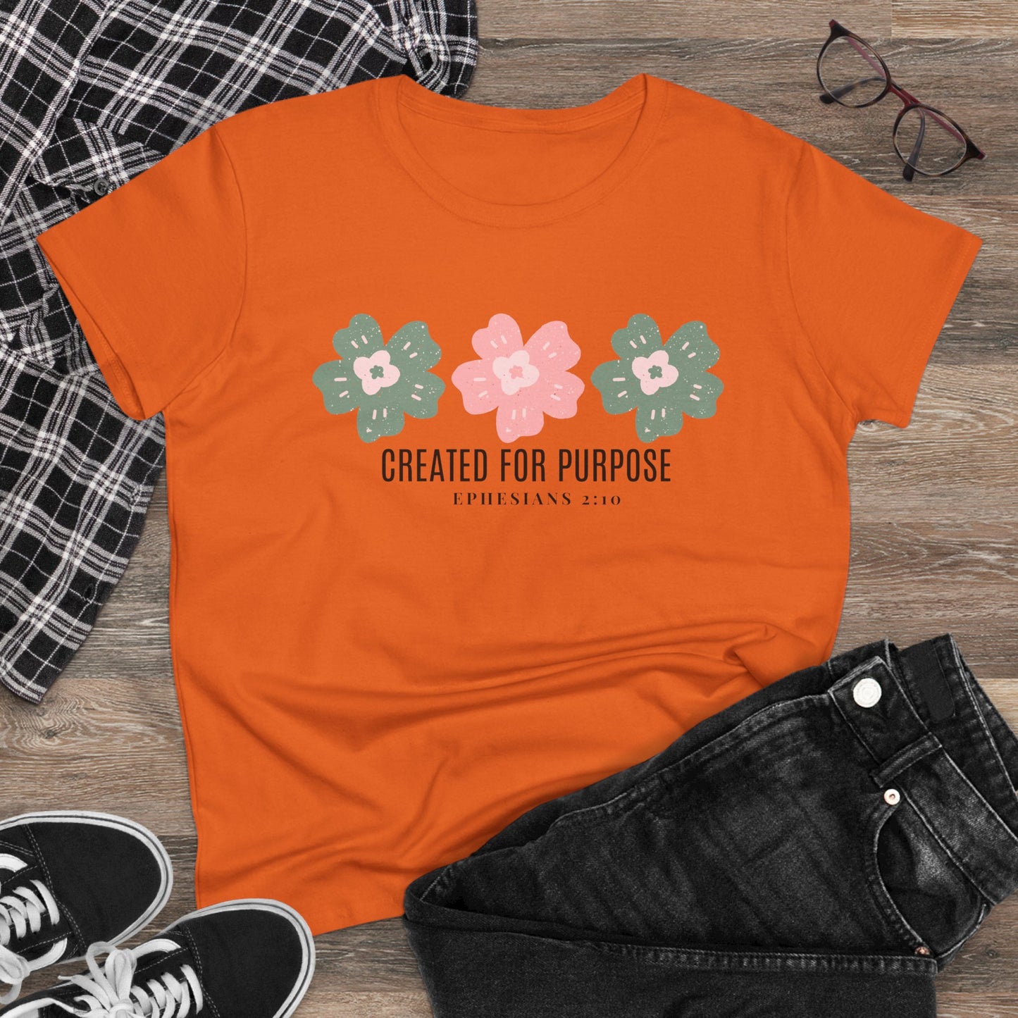 Created for Purpose Women's Midweight Cotton Christian Tshirt