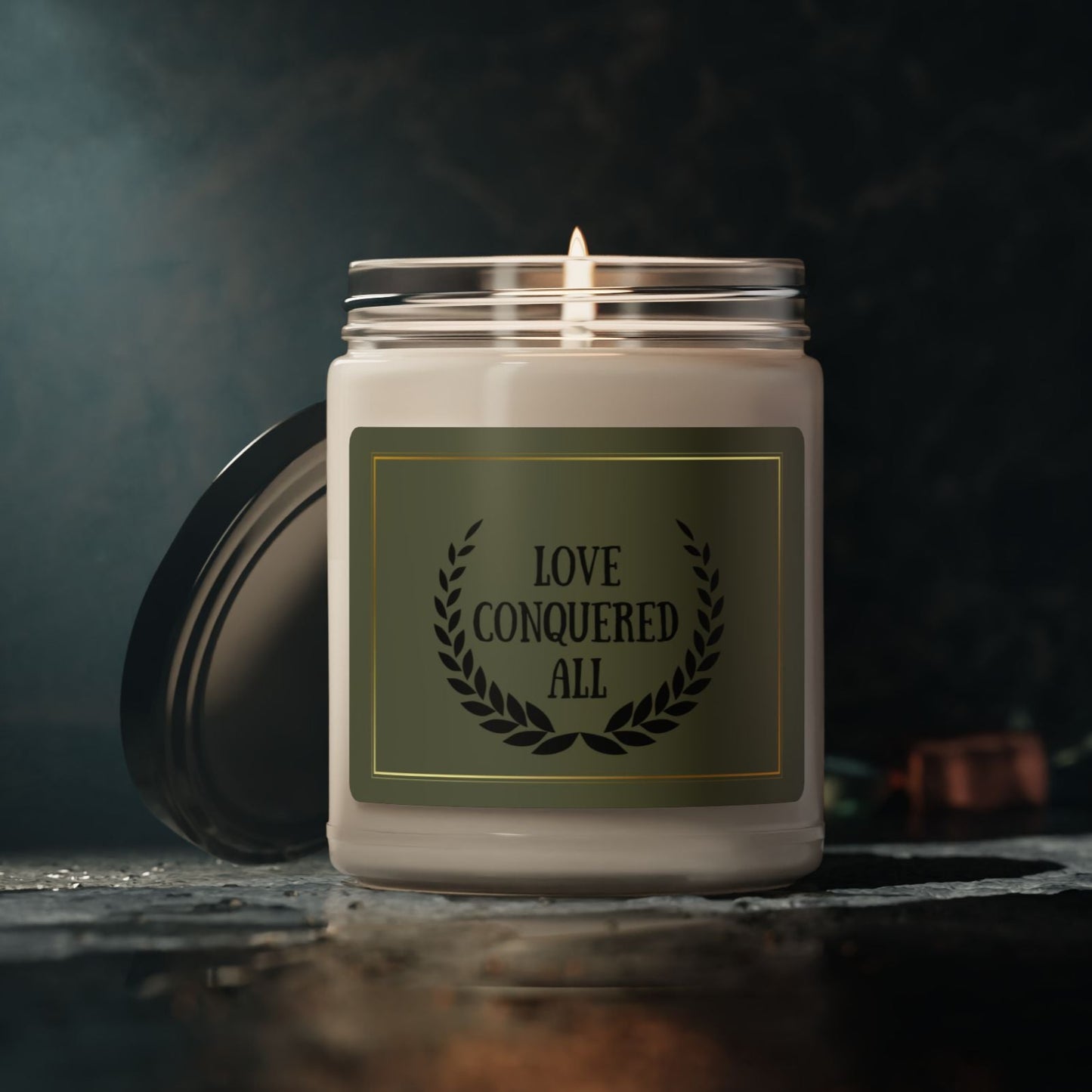 Love Conquered All Christian Candle