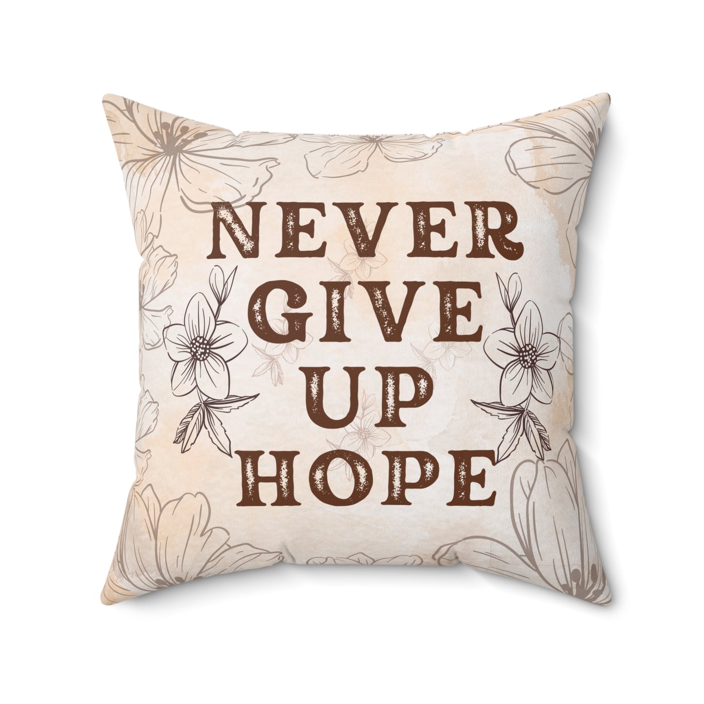 Never Give Up Hope Christian Decorative Home Decor Pillow