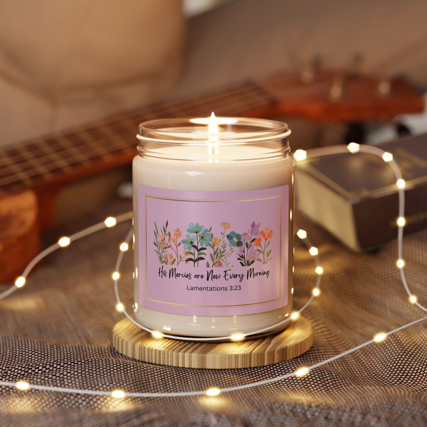 His Mercies are New Every Morning Christian Candle