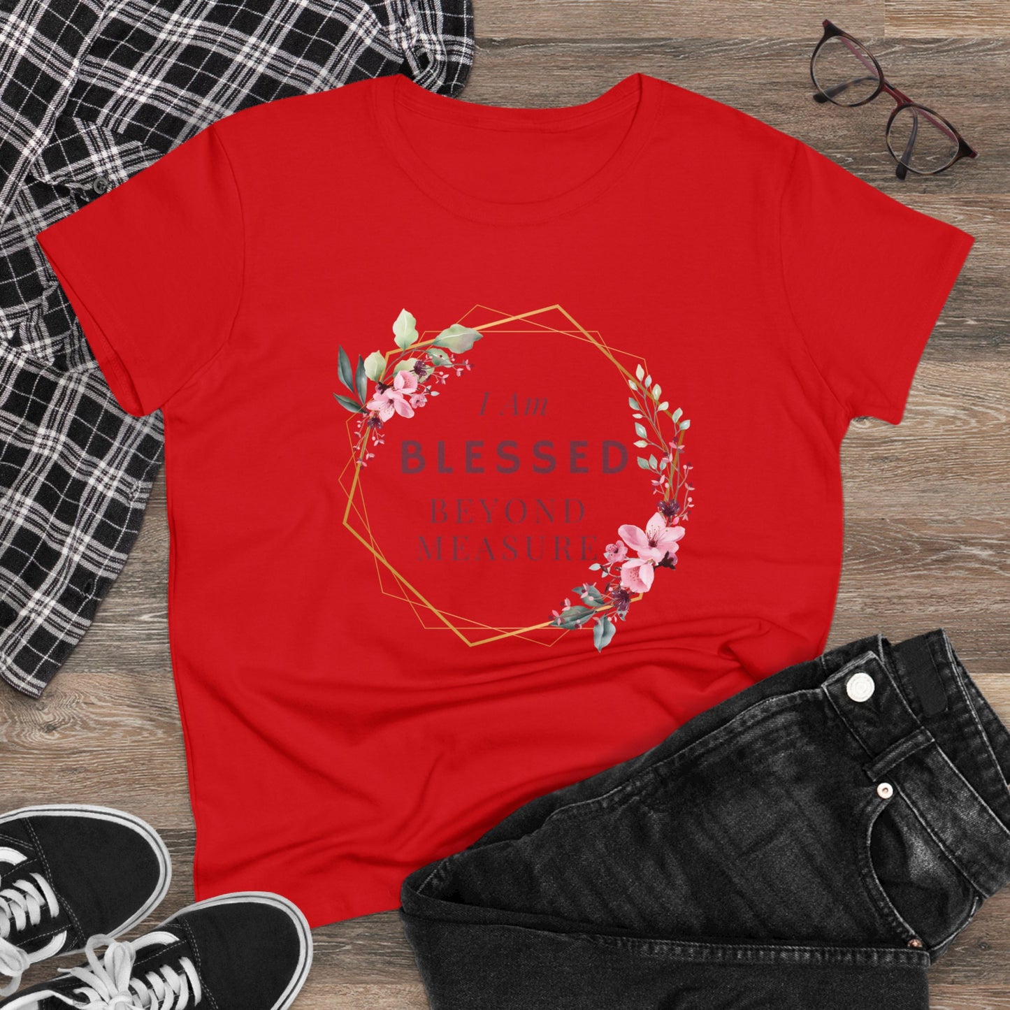 Blessed Beyond Measure Women's Midweight Cotton Christian Tshirt