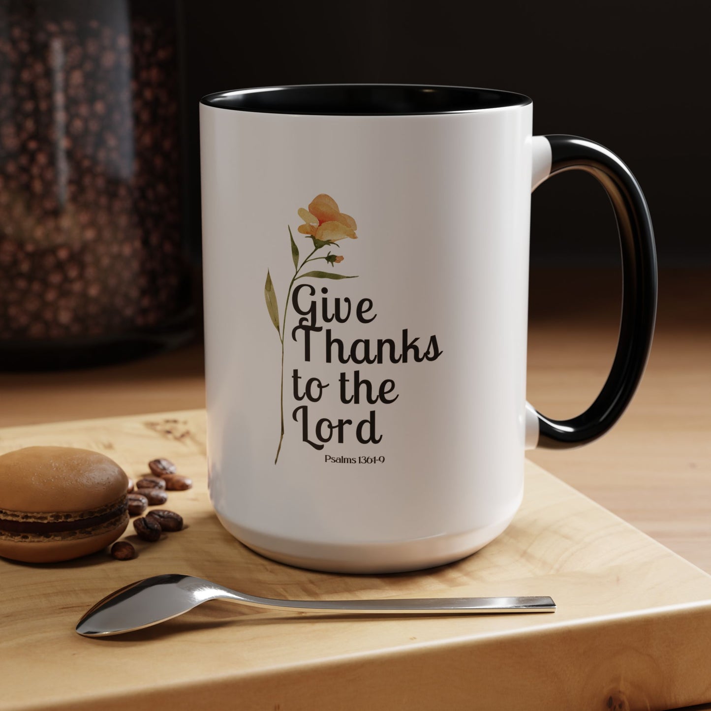 Give Thanks to the Lord Christian coffee mug