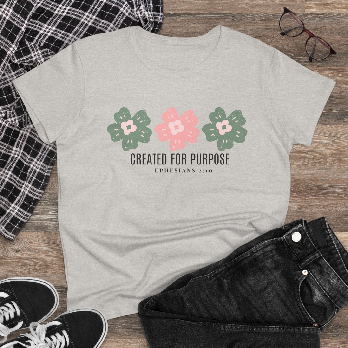 Created for Purpose Women's Midweight Cotton Christian Tshirt