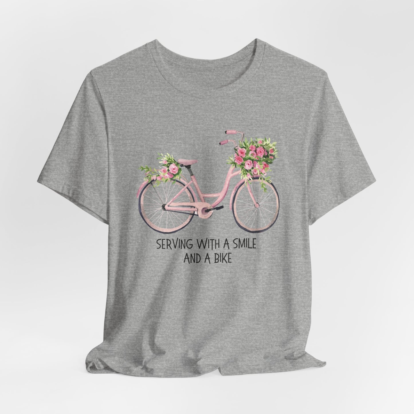 Serving With A Smile and A Bike Christian Tshirt
