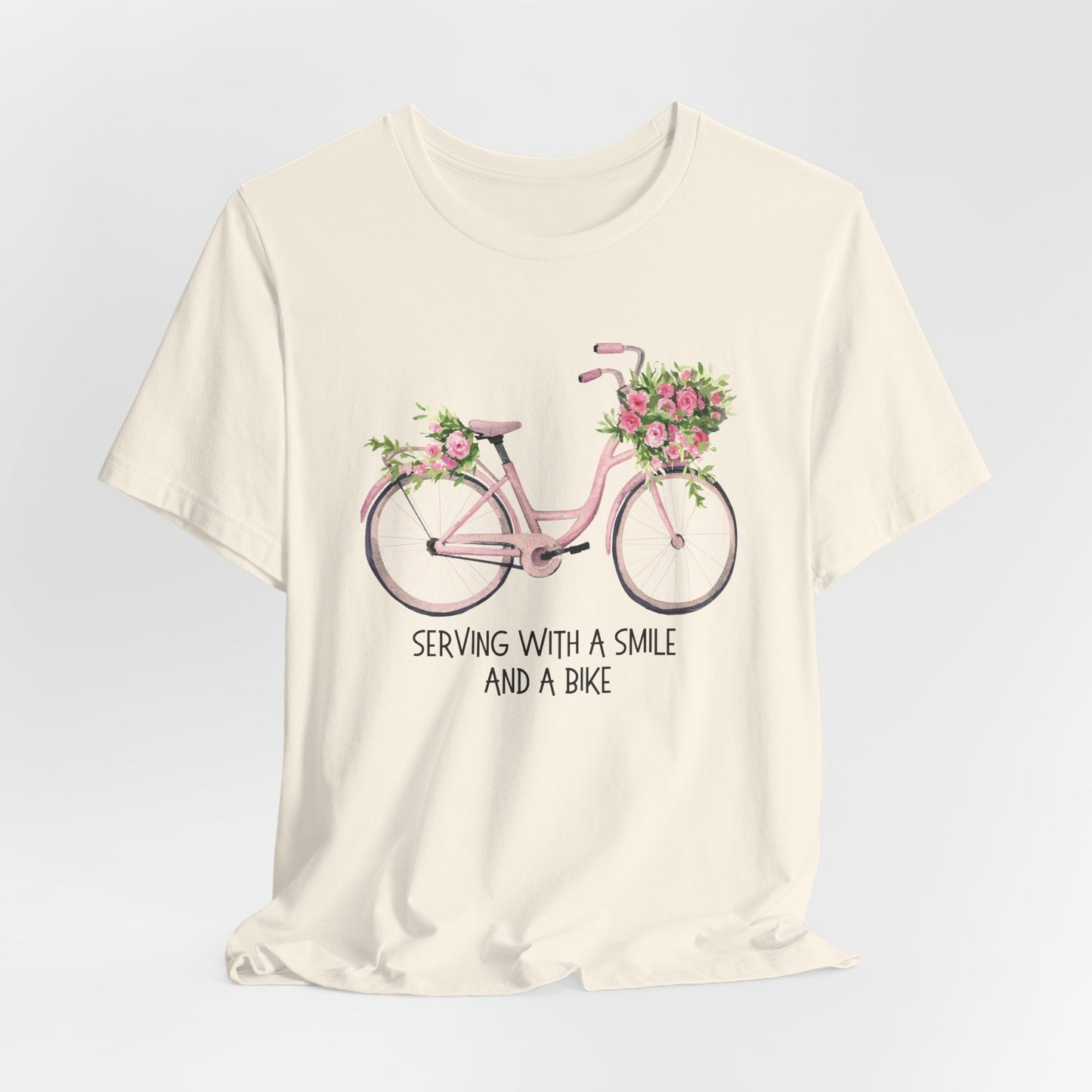 Serving With A Smile and A Bike Christian Tshirt