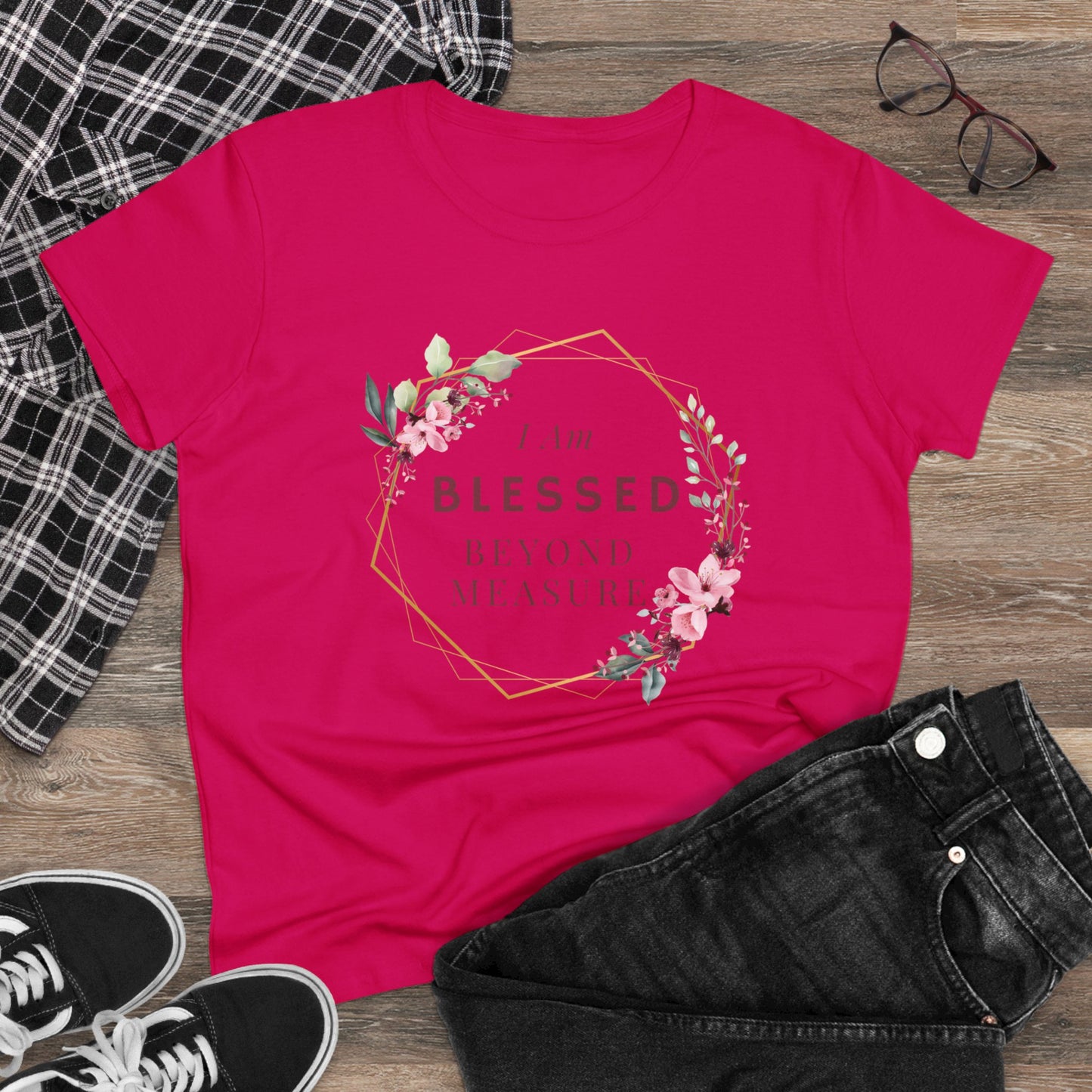 Blessed Beyond Measure Women's Midweight Cotton Christian Tshirt