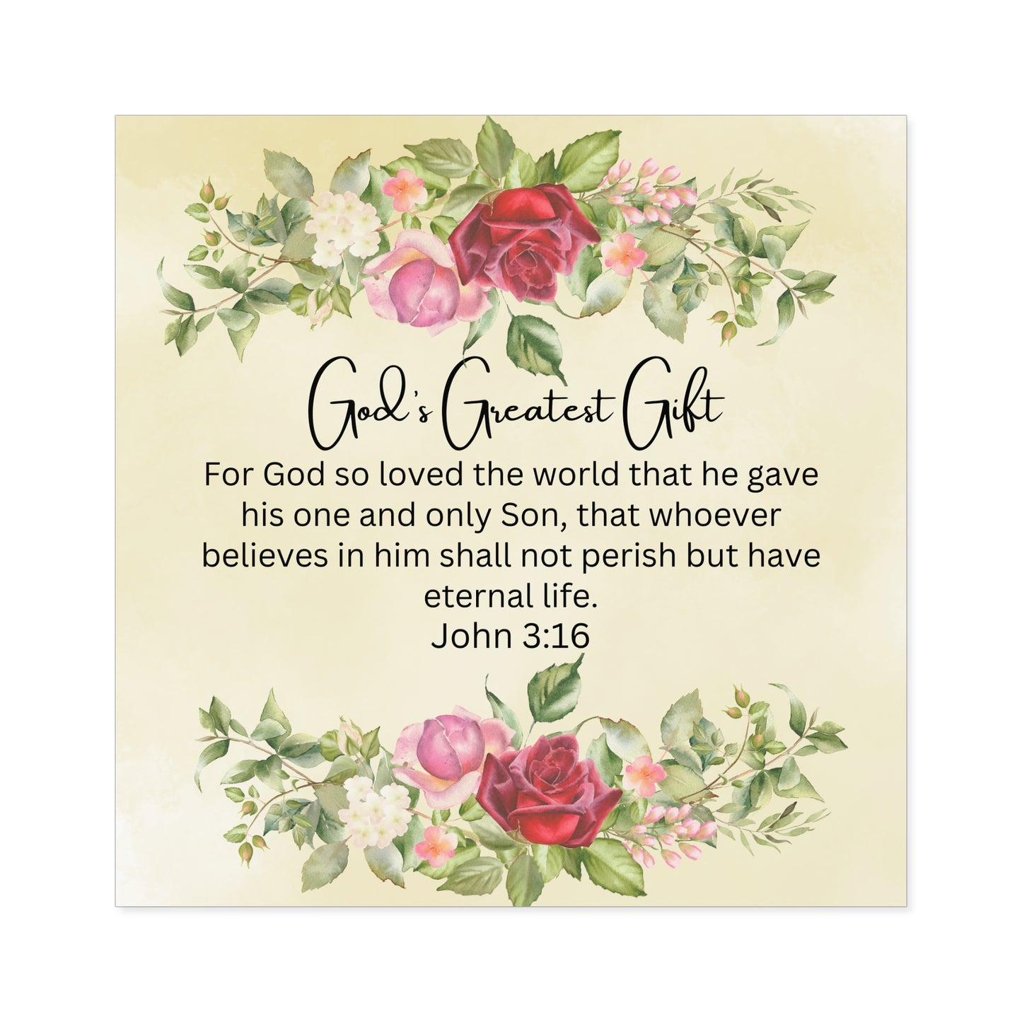Christian Sticker, God's Greatest Gift, Bible Verse Christian Easter Sticker