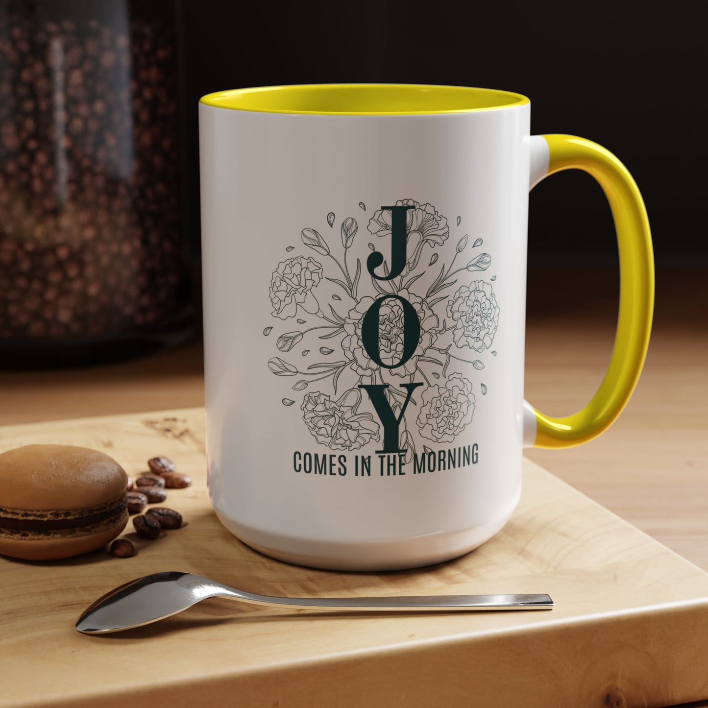 Joy In the Morning Christian coffee mug