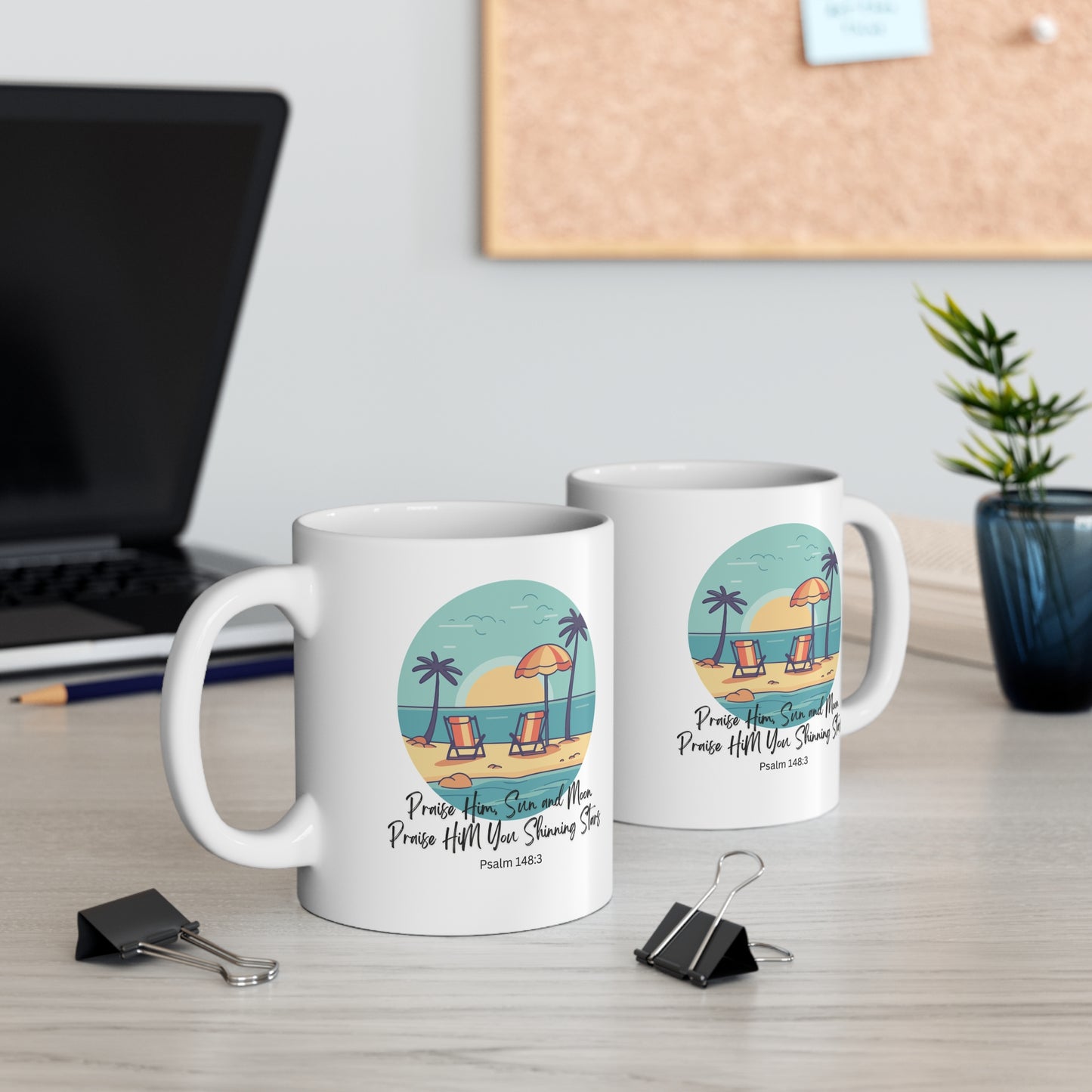 Praise The Lord Sun Moon and Start Christian Coffee Mug
