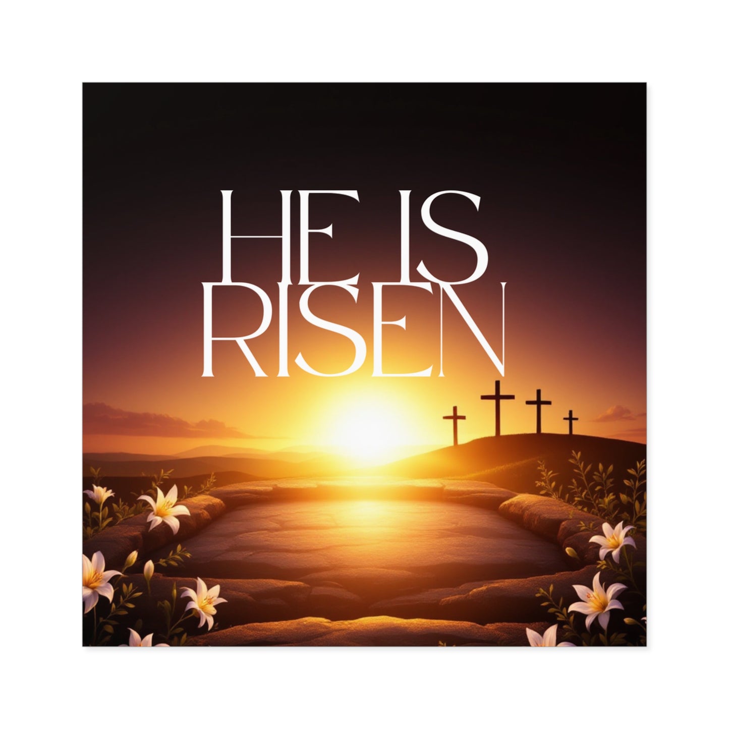 He Is Risen Christian Easter Sticker