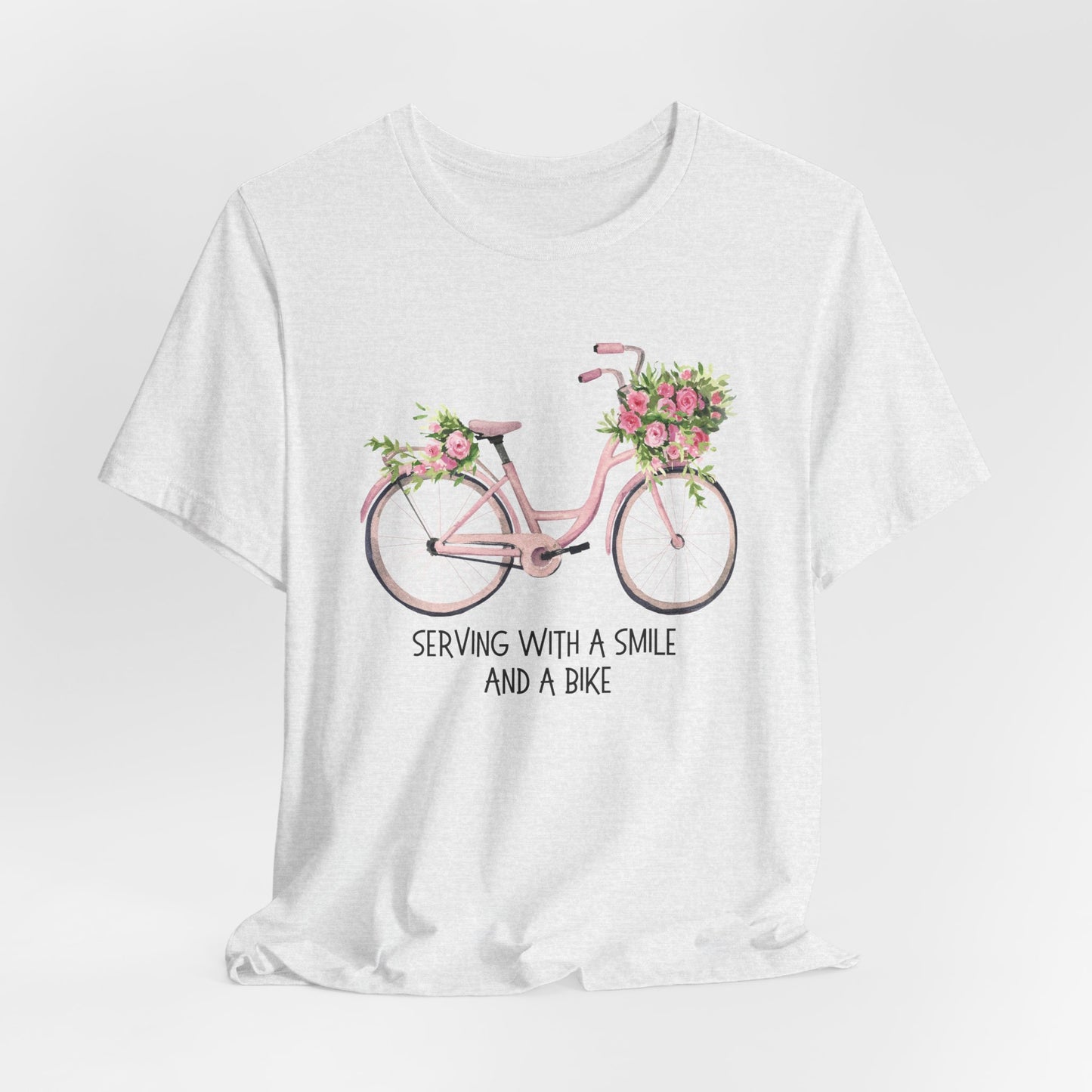 Serving With A Smile and A Bike Christian Tshirt