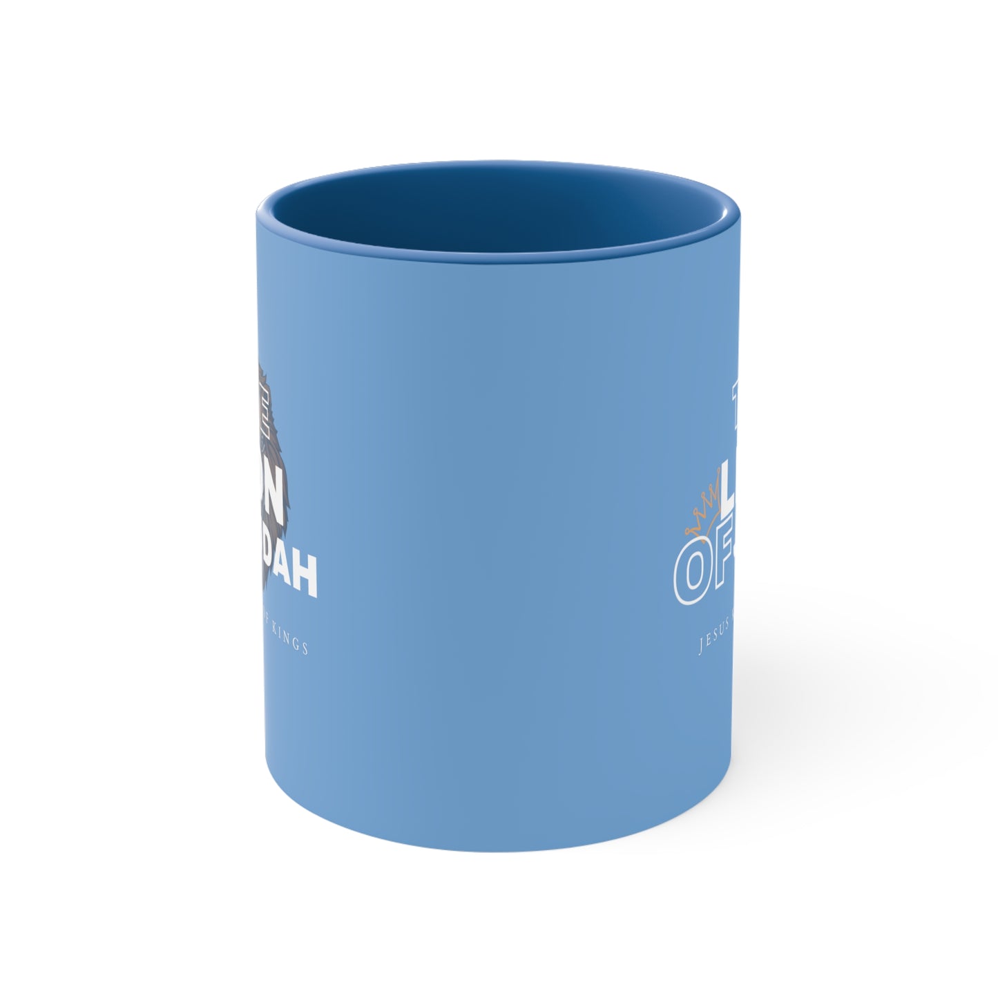 Lion of Judah Christian Inspired Accent Coffee Mug, 11oz in Blue