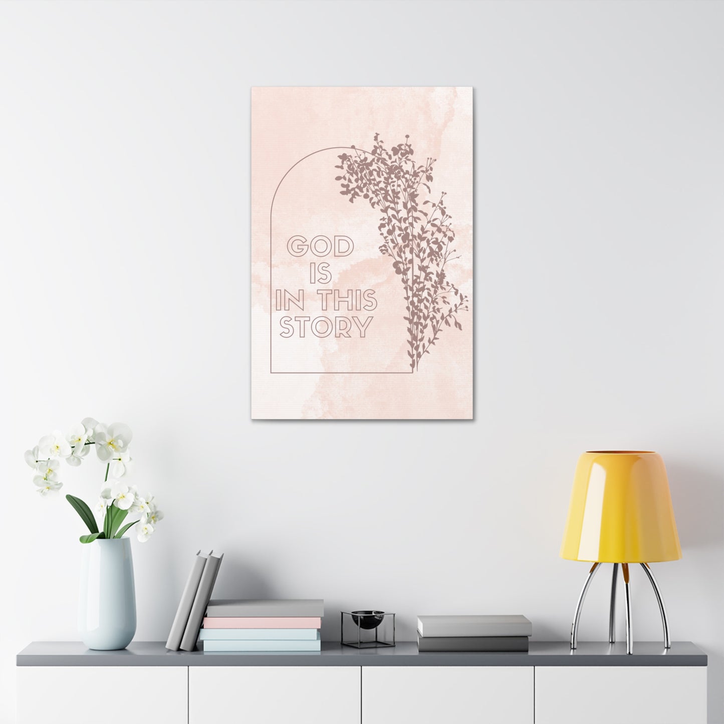 God Is in the Story Wall Art Christian Faith Canvas with Scripture Art Prints and Bible Verse Art Canvas Stretched in 1.5''