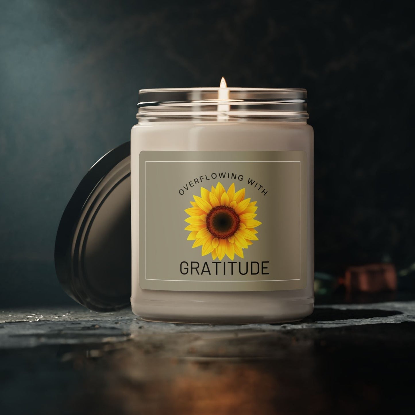 Overflowing with Gratitude Christian Candle