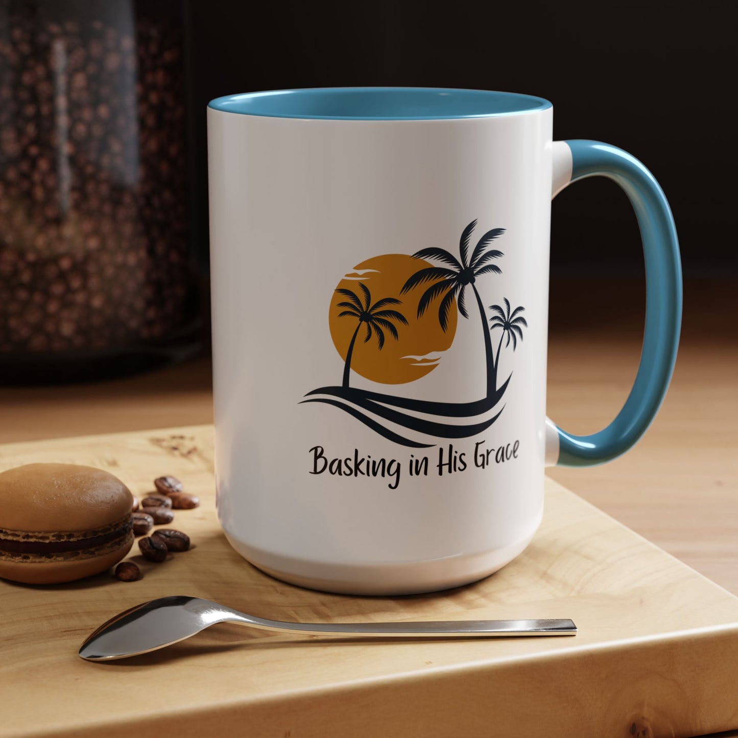 Basking In His Grace Christian coffee mug
