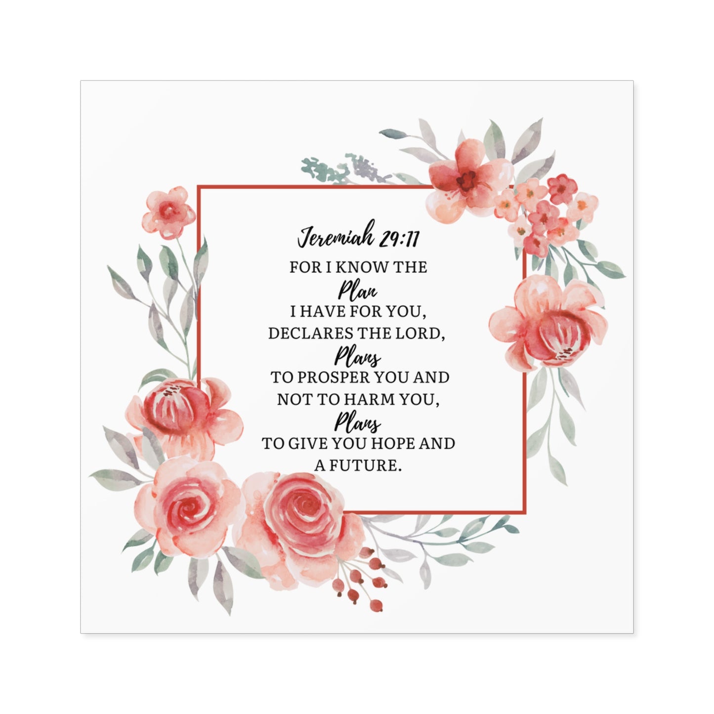 Christian Stickers, I Know the Plans I have for You, Devotional Journal Sticker, Christian Vinyl Sticker