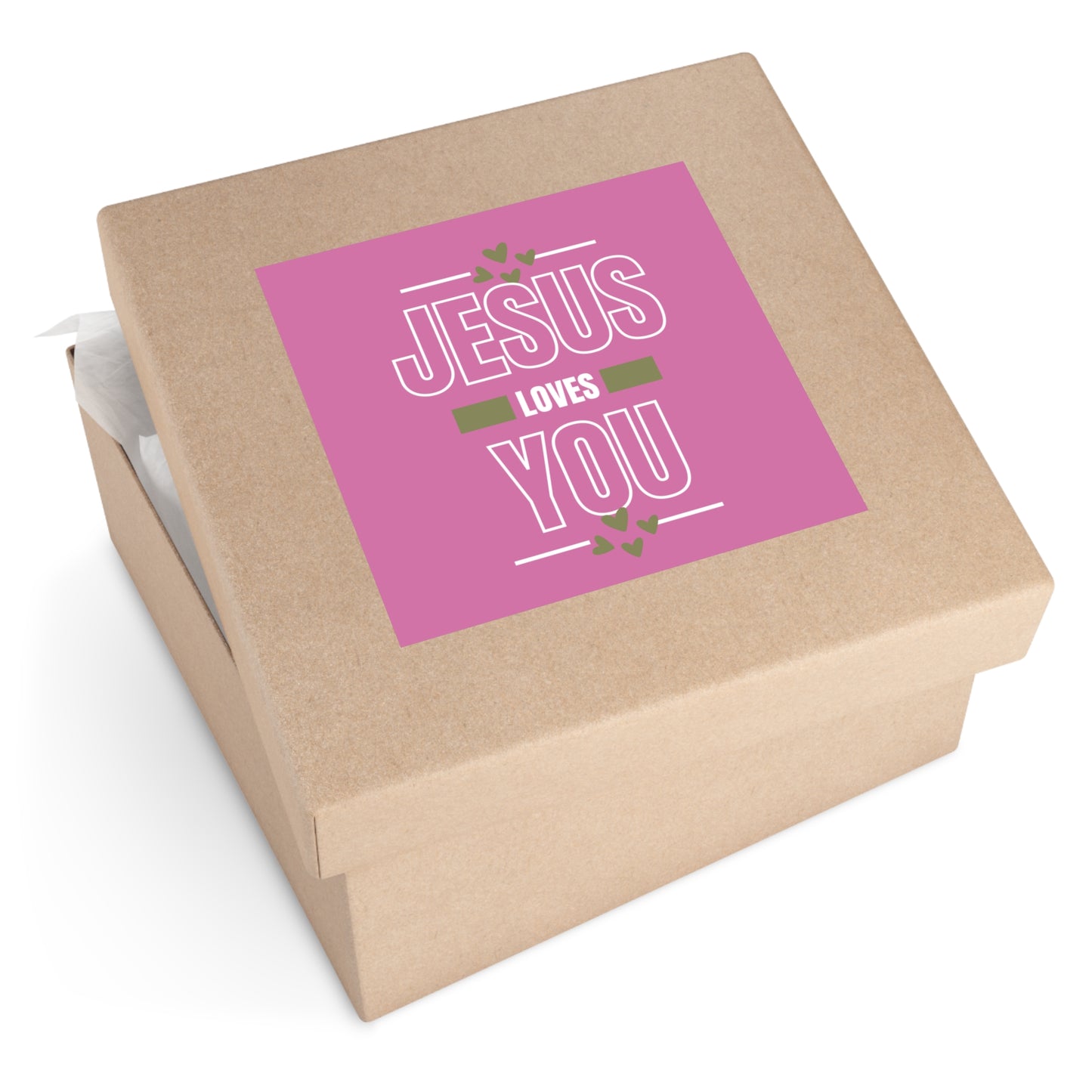 Christian Stickers, Jesus Loves You, Scripture Sticker, Christian Vinyl Sticker in Pink